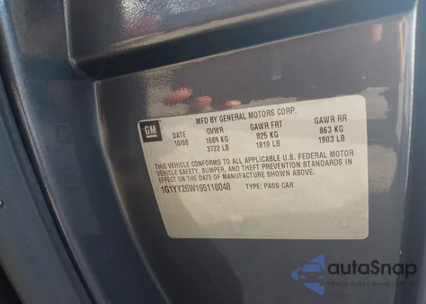 2009 Chevrolet Corvette from USA, damaged, VIN 1G1YY26W195110048